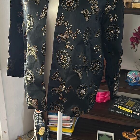 Fashion By Orient Size small Black and gold Oriental Jacket - Picture 3 of 6
